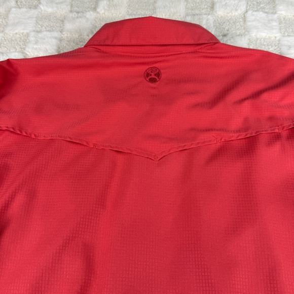 HOOEY HABITAT Men's Western Snap Button Long Sleeve‎ Shirt Size S Red - Picture 13 of 16